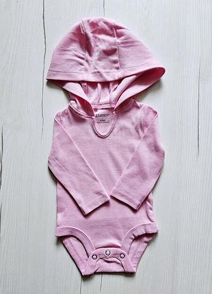 Боди детские 56-62см, 62-68см, hanes, 0-3месяцы, 3-6месяцы, стильные боди с капюшоном с длинным рукавом для девочек 5