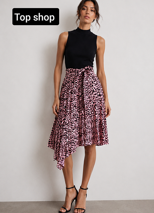 Юбка женская меди асимметричная плиссе от бренда top shop xs