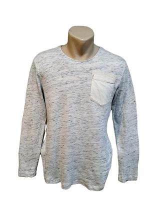 мужской лонгслив g-star raw размер xs тонкий свитшот меланжевая кофта с карманом серый