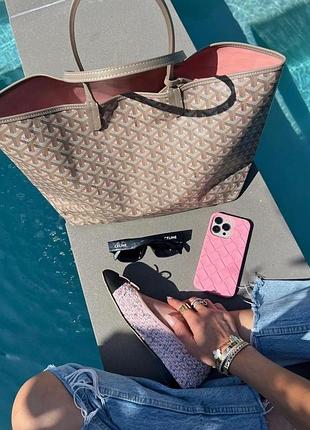 Сумка шопер та гаманець  goyard набір гоярд кошелек