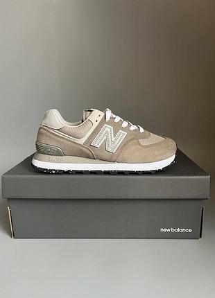 Кроссовки мужские, кроссовки женские, 1в1 люкс качество, кожа, new balance 574 sand beige брак 989, sky-nbl-0413-0989