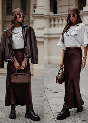 Міді атласна юбка f&f🌿