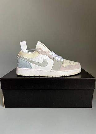 Кроссовки мужские, кроссовки женские, 1в1 люкс качество, кожа, nike air jordan 1 low grey/white/blue отсутствие 973, sky-nik-0705-0973