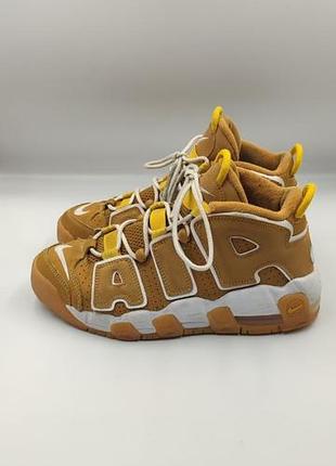 Оригінальні високі жіночі (унісекс) кросівки nike air more uptempo wheat розмір 38.5 (устілка 24.5 см)
