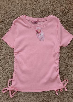 Футболка топ в рубчик із завязками 42-44р xs, s, m