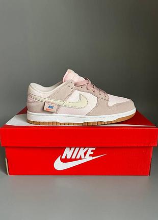 Кроссовки мужские, кроссовки женские, 1в1 люкс качество, кожа, nike dunk low teddy bear pink брак 966, sky-nik-0501-0966