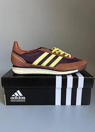 Кросівки чоловічі, кросівки жіночі, 1в1 люкс якість, шкіра, adidas sl 72 og brown/yellow брак 957, sky-adi-0465-0957