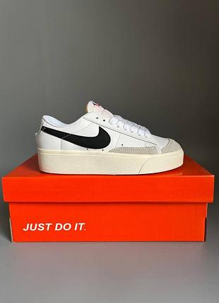 Кроссовки мужские, кроссовки женские, 1в1 люкс качество, кожа, nike blazer low platform брак 929, sky-nik-0351-0929