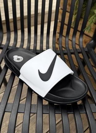 Мужские шлепанцы nike benassi jdi black white резиновые черно белые | тапочки найк черные с белой резина 40 41 42 43 44 45