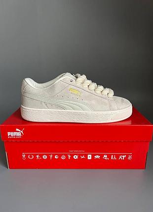 Кроссовки мужские, кроссовки женские, 1в1 люкс качество, кожа, puma suede xl beige брак 913, sky-pum-0028-0913