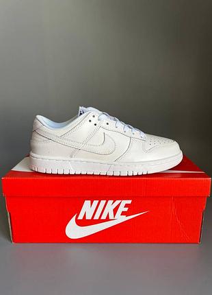 Кроссовки мужские, кроссовки женские, 1в1 люкс качество, кожа, nike dunk full white брак 878, sky-nik-0667-0878