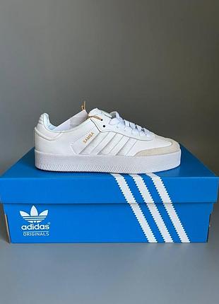 Кроссовки мужские, кроссовки женские, 1в1 люкс качество, кожа, adidas samba platform white отсутствие 859, sky-adi-0546-0859