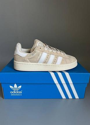 Кроссовки мужские, кроссовки женские, 1в1 люкс качество, кожа, adidas campus beige/white брак 844, sky-adi-0362-0844