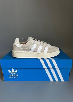 Кроссовки мужские, кроссовки женские, 1в1 люкс качество, кожа, adidas campus beige/white отсутствие 843, sky-adi-0362-0843