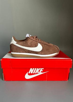 Кроссовки мужские, кроссовки женские, 1в1 люкс качество, кожа, nike cortez light brown брак 829, sky-nik-0630-0829