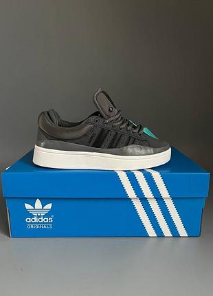 Кроссовки мужские, кроссовки женские, 1в1 люкс качество, кожа, adidas campus x bad bunny grey брак 723, sky-adi-0573-0723