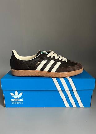 Кроссовки мужские, кроссовки женские, 1в1 люкс качество, кожа, adidas samba og dark brown брак 648, sky-adi-0572-0648