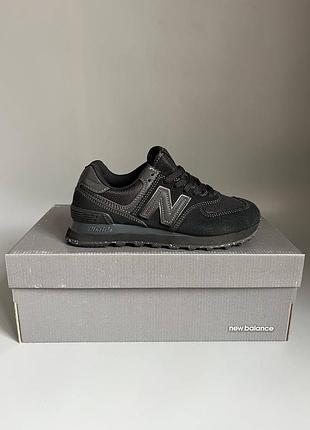 Кроссовки мужские, кроссовки женские, 1в1 люкс качество, кожа, new balance 574 full black брак 565, sky-nbl-0431-0565