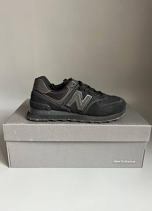 Кроссовки мужские, кроссовки женские, 1в1 люкс качество, кожа, new balance 574 full black брак 564, sky-nbl-0431-0564