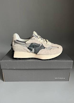 Кроссовки мужские, кроссовки женские, 1в1 люкс качество, кожа, new balance 327 grey logo брак 563, sky-nbl-0308-0563