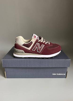 Кросівки чоловічі, кросівки жіночі, 1в1 люкс якість, шкіра, new balance 574 burgundy брак 547, sky-nbl-0435-0547