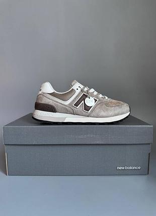 Кроссовки мужские, кроссовки женские, 1в1 люкс качество, кожа, new balance 574 legacy beige/brown брак 502, sky-nbl-0328-0502