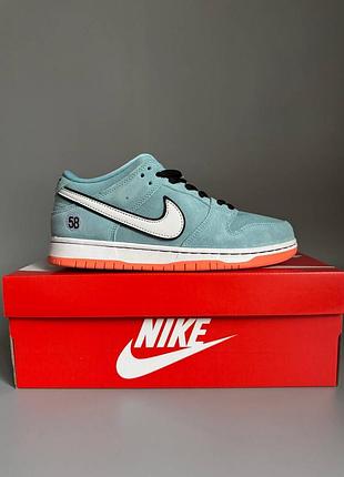 Кроссовки мужские, кроссовки женские, 1в1 люкс качество, кожа, nike sb dunk low gulf blue/orange отсутствие 493, sky-nik-0580-0493