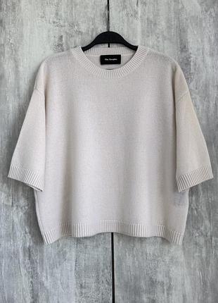 Кашеміровий светр джемпер з коротким рукавом кашемір the kooples кашемировый свитер топ с коротким рукавом кашемир