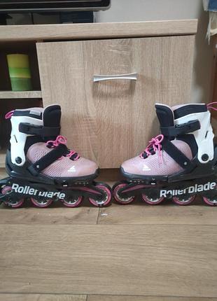 Оригинальные ролики rollerblade для девочки 33-36,5 р (регулируются) в хорошем состоянии. б/у
