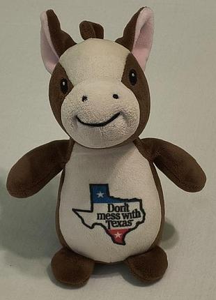 Plushology don`t mess with texas - м'який плюшевий маскот коричневий кінь - не чіпай техас - 20 см