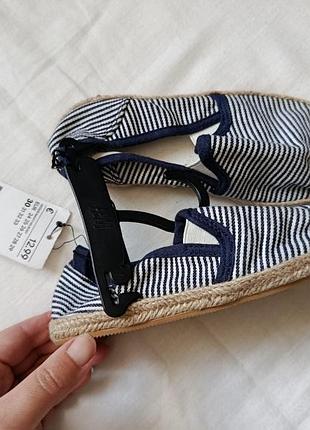 Еспадрильи макасины на мальчика на джгутовой подошве в полоску h&m 30 размер слипоны