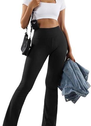 Mooslover sculpt ribbed   женские клешеные спортивные-тренировочные лосины