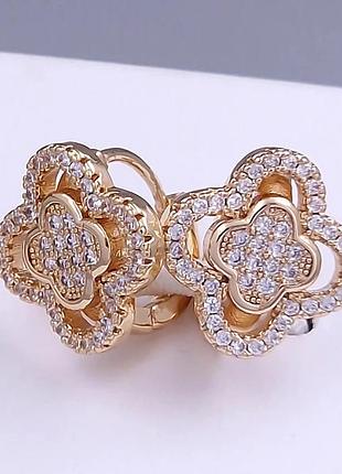 Сережки fallon jewelry медичне золото довжина 14 мм. ширина 14 мм.