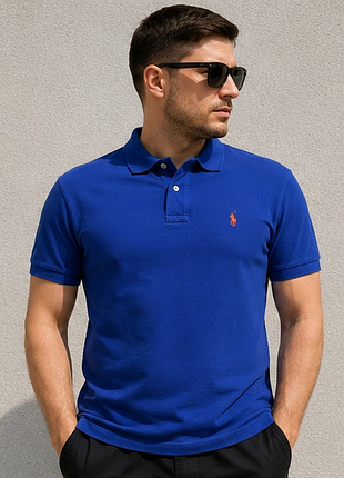Оригінальне поло polo by ralph lauren синє 100% бавовна xl