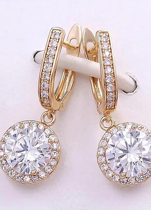 Сережки xuping позолота хр 18 к. висота 2,9 см. ширина 1,1 см.