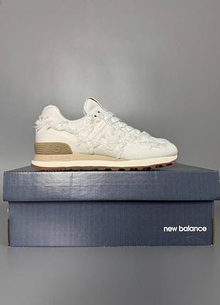 Кроссовки мужские, кроссовки женские, 1в1 люкс качество, кожа, new balance 574 x miu miu white брак 443, sky-nbl-0437-0443