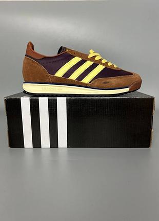 Кросівки чоловічі, кросівки жіночі, 1в1 люкс якість, шкіра, adidas sl 72 og brown/yellow брак 360, sky-adi-0465-0360