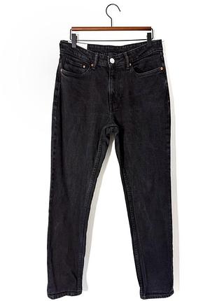 Чорні вибілені джинси tapered regular fit h&m