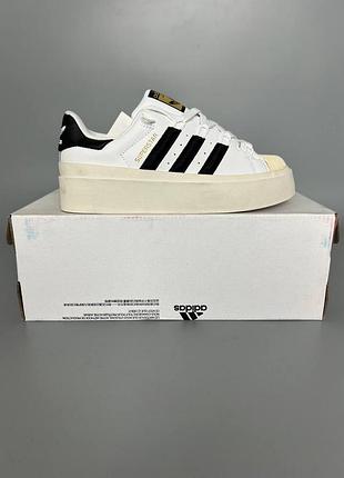 Кросівки чоловічі, кросівки жіночі, 1в1 люкс якість, шкіра, adidas superstar bonega black/white брак 212, sky-adi-0254-0212