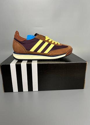 Кросівки чоловічі, кросівки жіночі, 1в1 люкс якість, шкіра, adidas sl 72 og brown/yellow брак 162, sky-adi-0465-0162