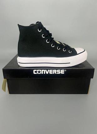 Кросівки чоловічі, кросівки жіночі, 1в1 люкс якість, шкіра, converse lift hight black con-0028 брак 106, sky-con-0028-0106