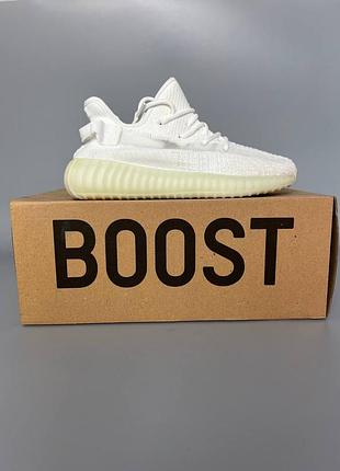 Кросівки чоловічі, кросівки жіночі, 1в1 люкс якість, шкіра, adidas yeezy v2, white 2.0 брак 58, sky-adi-0103-0058