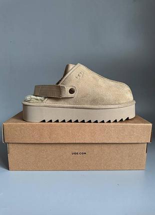 Кроссовки мужские, кроссовки женские, 1в1 люкс качество, кожа, ugg lanah clog platform beige брак 377, sky-ugg-0122-0377
