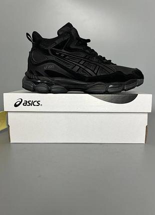 Кроссовки мужские, кроссовки женские, 1в1 люкс качество, кожа, asics gel-nyc high gore-tex fur black (мех) недостаток 285, sky-asc-0121-0285