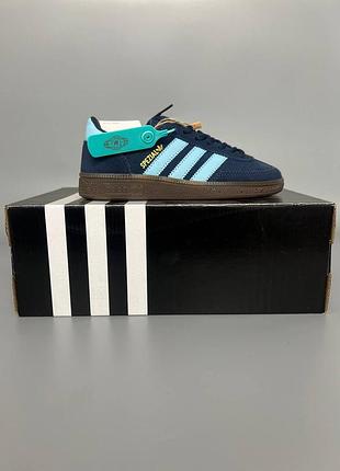 Кросівки чоловічі, кросівки жіночі, 1в1 люкс якість, шкіра, adidas spezial black/blue брак 89, sky-adi-0401-0089