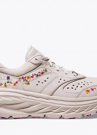 Hoka bondi l vibrant bloom  женские кожаные кроссовки
