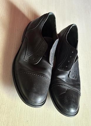 Чоловічі шкіряні туфлі sebago drystides waterproof, підошва vibram, чорні