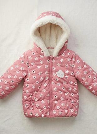 Дитяча демісезонна двостороння куртка для дівчинки 9/12 місяців (80 см) та 12/18 місяців (86 см) george