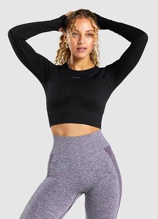 Gymshark flex   женский спортивный кроп рашгард/лонгслив для тренировок