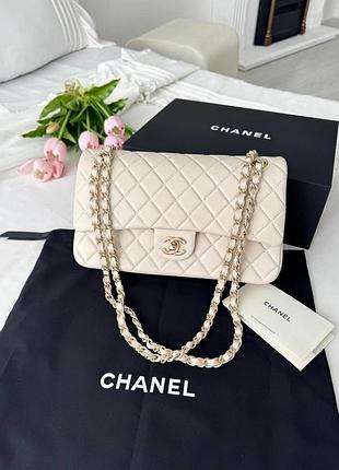 Chanel beige gold 25x16x7